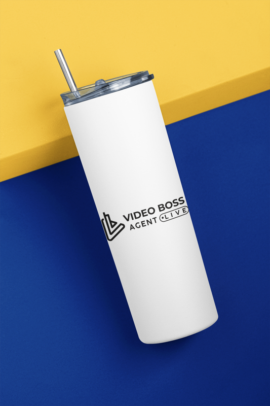 Video Boss Agent Live 20 oz. Stainless Steel Tumbler (Straw and Brush included)