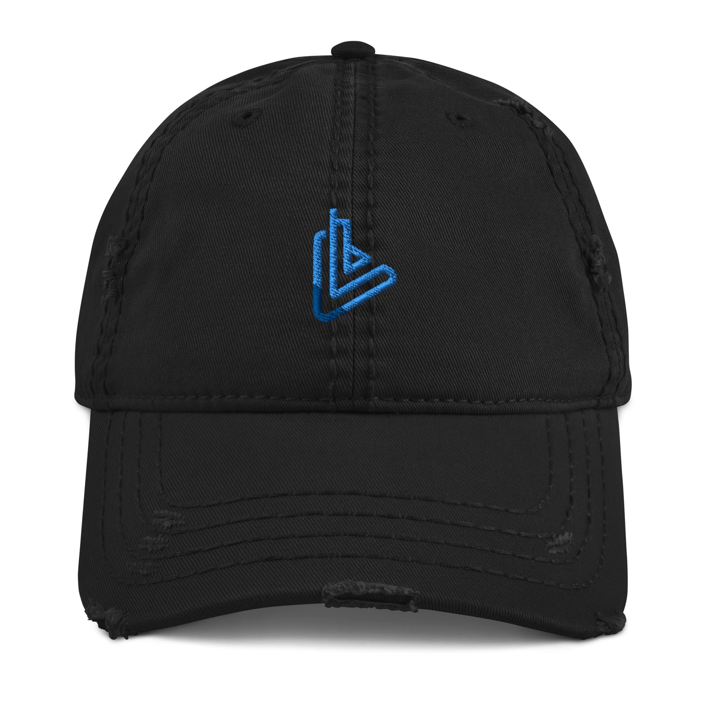 Distressed Dad Hat with Blue logo