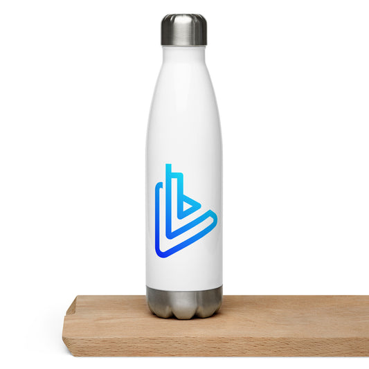 Stainless Steel Water Bottle - Blue logo