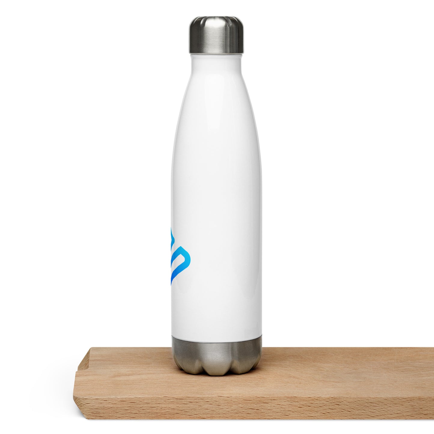 Stainless Steel Water Bottle - Blue logo